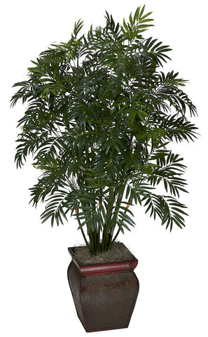 6717 Mini Bamboo Palm Silk Plant with Planter by Nearly Natural | 45 inches