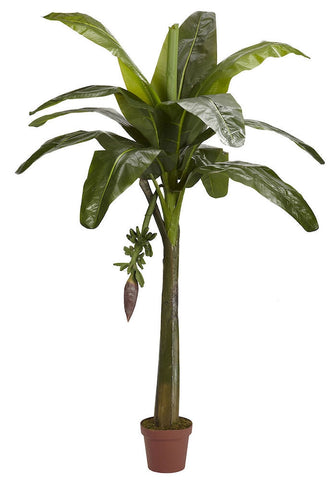 5338 Banana Artificial Silk Tree with Planter by Nearly Natural | 6 feet