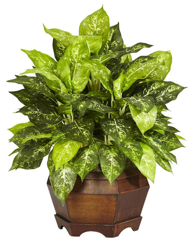 6709 Variegated Dieffenbachia Silk Plant by Nearly Natural | 24 inches