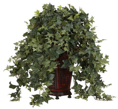 6702 Vining English Ivy Silk Plant w/Planter by Nearly Natural | 34 inches
