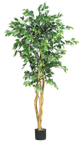 5208 Weeping Fig Ficus Silk Tree with Planter by Nearly Natural | 5 feet