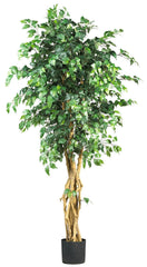 5216 Weeping Fig Ficus Silk Tree with Planter by Nearly Natural | 72 inches