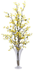 1254 Forsythia Silk Flowers in Water w/Vase by Nearly Natural | 45 inches