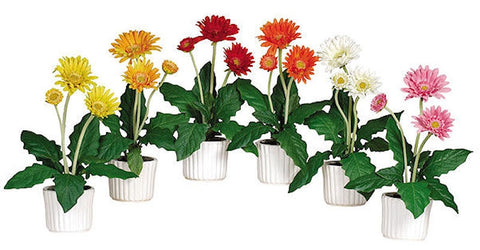 4600 Gerber Daisy Set of 6 Artificial Plants by Nearly Natural | 12 inches