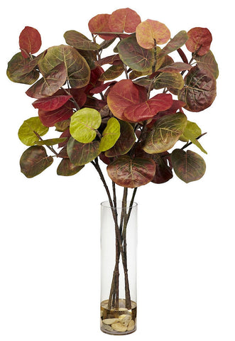 6698 Giant Silk Sea Grape Leaf in Water by Nearly Natural | 49 inches