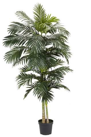 5326 Golden Cane Palm Silk Tree with Planter by Nearly Natural | 8 feet