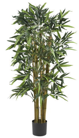 5282 Bamboo Artificial Silk Tree with Planter by Nearly Natural | 4 feet