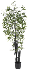 5164 Black Bamboo Artificial Tree with Planter by Nearly Natural | 6.5 feet