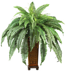 6553 Boston Fern Silk Plant with Planter by Nearly Natural | 33x32 inches
