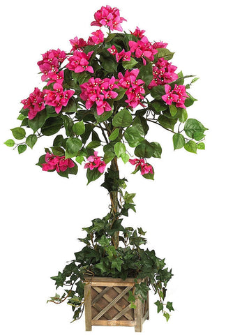 5227 Bougainvillea Silk Topiary Plant by Nearly Natural | 34 inches