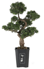 4100 Cedar Silk Bonsai Tree with Tall Planter by Nearly Natural | 36 inches