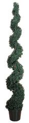 5167 Cedar Indoor Outdoor Silk Spiral Topiary by Nearly Natural | 6 feet