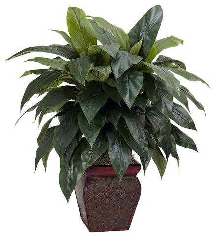 Cordyline Artificial Silk Plant with Wood Planter | 35 inches