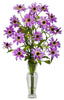 1172-PP Purple Cosmos Silk Flowers in Water in 5 colors by Nearly Natural | 27 inches