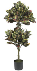 5290 Croton Silk Double Ball Topiary Tree by Nearly Natural | 4.5 feet
