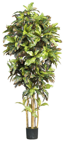 5211 Croton Artificial Silk Tree with Planter by Nearly Natural | 6 feet