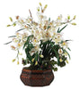 1199-WH White Large Silk Cymbidium Orchid in 2 colors by Nearly Natural | 3 feet