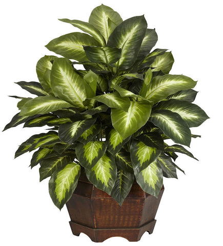 6639 Golden Dieffenbachia Silk Plant by Nearly Natural | 24 inches