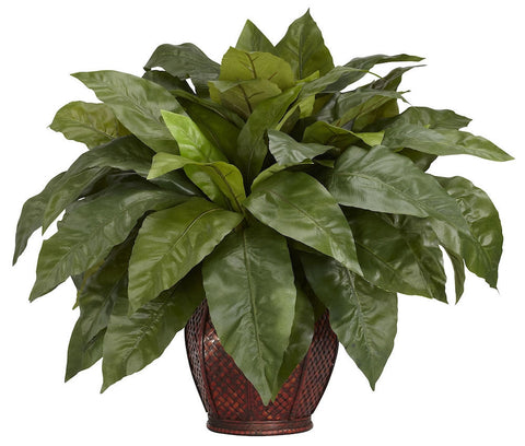 6659 Bird's Nest Fern Silk Plant with Planter by Nearly Natural | 23 inches