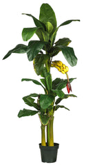 5226 Triple Banana Artificial Tree with Planter by Nearly Natural | 6 feet