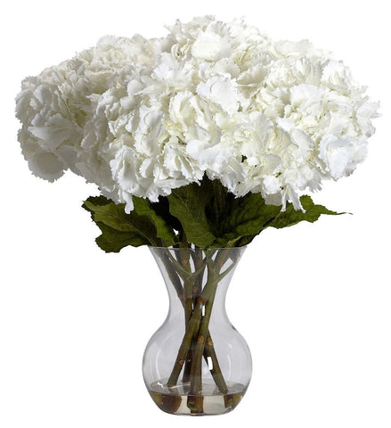 1260 Large Silk Hydrangea in Water with Vase by Nearly Natural | 23 inches