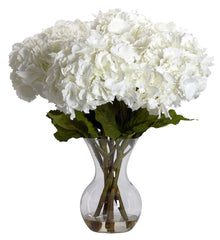 1260 Large Silk Hydrangea in Water with Vase by Nearly Natural | 23 inches