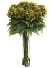 1221-GR Green Silk Hydrangea in Faux Water in 3 colors by Nearly Natural | 31 inches