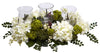 4806 Snowball Hydrangea Silk Candelabrum by Nearly Natural | 29 inches