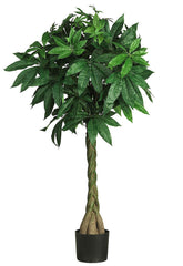 5249 Braided Trunk Silk Money Tree w/Planter by Nearly Natural | 51 inches