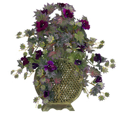 6692 Morning Glory Silk Arrangement with Vase by Nearly Natural | 26 inches
