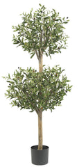 5309 Olive Silk Double Ball Topiary Tree by Nearly Natural | 4.5 feet