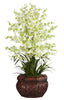 1207-GR Green Oncidium Dancing Lady Silk Orchid in 4 colors by Nearly Natural | 30"