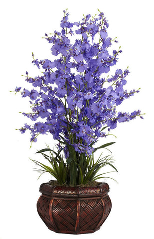 1207-PP Purple Oncidium Dancing Lady Silk Orchid in 4 colors by Nearly Natural | 30"