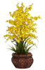 1207-YL Yellow Oncidium Dancing Lady Silk Orchid in 4 colors by Nearly Natural | 30"