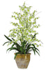 1070-GR Green Triple Oncidium Dancing Lady Orchid 4 colors by Nearly Natural | 32"