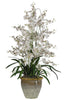 1070-WH White Triple Oncidium Dancing Lady Orchid 4 colors by Nearly Natural | 32"