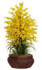 1244-YL Yellow Silk Oncidium Dancing Lady Orchid 4 colors by Nearly Natural | 3 feet