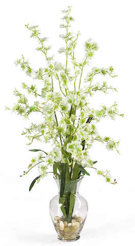 1073-GR Green Oncidium Dancing Lady Silk in Water in 4 colors by Nearly Natural| 31"