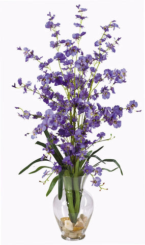 1073-PP Purple Oncidium Dancing Lady Silk in Water in 4 colors by Nearly Natural| 31"
