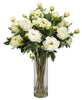1231-WH White Giant Silk Peony in Water in 3 colors by Nearly Natural | 38 inches