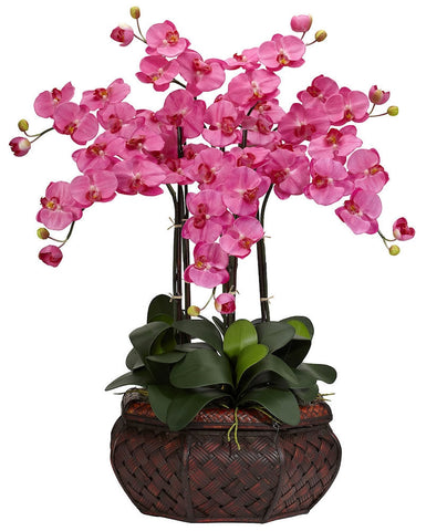 1201-DP Dark Pink Large Phalaenopsis Silk Orchid in 8 colors by Nearly Natural | 30"