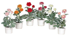 4601 Ranunculus Set of 6 Silk Plants by Nearly Natural | 12 inches