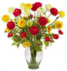 1087-AS Assorted Silk Ranunculus in Water in 6 colors by Nearly Natural | 24 inches