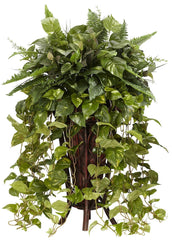 6674 Vining Mixed Greens Silk Plant with Planter by Nearly Natural | 3 feet