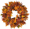 4648 Pumpkin Harvest Artificial Autumn Wreath by Nearly Natural | 28 inches