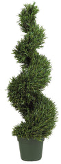5170 Rosemary Indoor Outdoor Silk Spiral Topiary by Nearly Natural | 4 feet