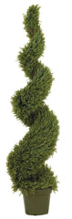 5171 Rosemary Indoor Outdoor Silk Spiral Topiary by Nearly Natural | 5 feet