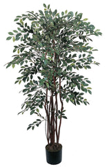5082 Ruscus Artificial Silk Tree with Planter by Nearly Natural | 4 feet