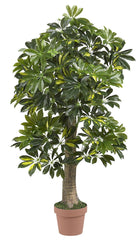 5305 Schefflera Artificial Tree with Planter by Nearly Natural | 4 feet