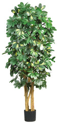 5202 Schefflera Artificial Tree with Planter by Nearly Natural | 5 feet
